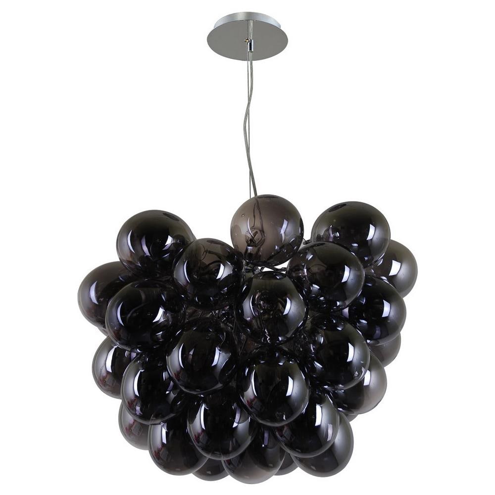Lampadario Moderno A Sospensione Cromato A 8 Luci Con Paralume Fumè, G9 - Foto 1