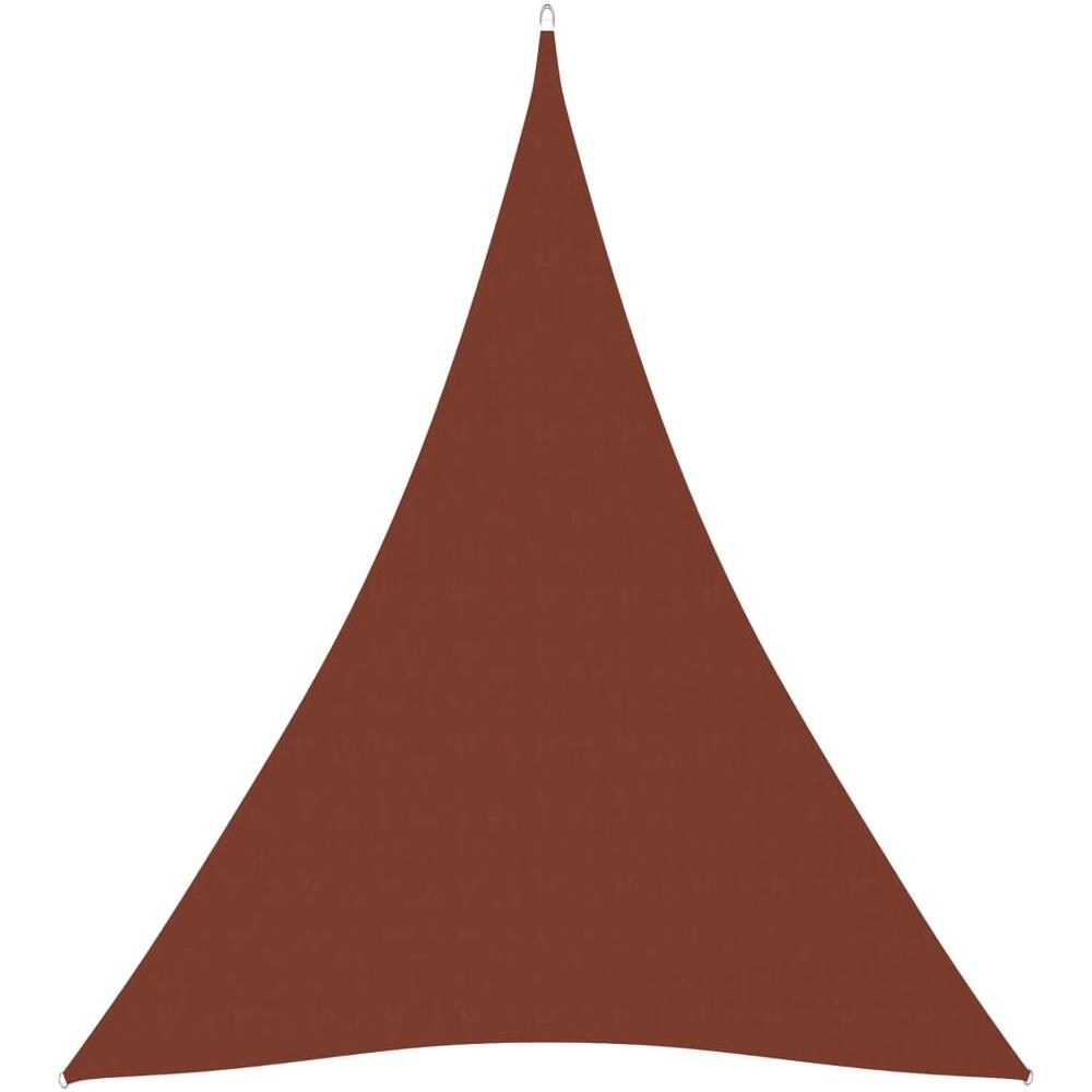 Parasole a Vela in Tessuto Oxford Triangolare 5x6x6m Terracotta - Foto 1