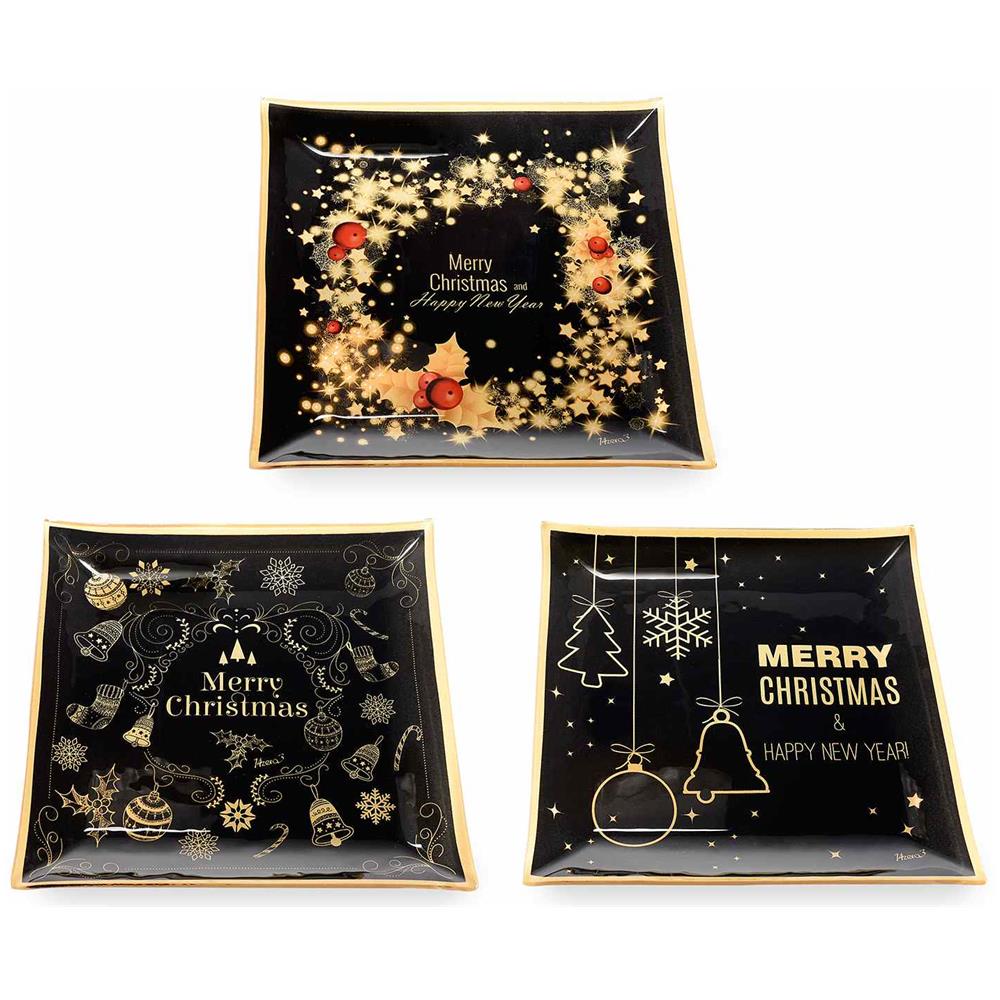 Set 3 Piatti Natalizi In Vetro Piatti Per La Tavola Natalizia Idea Regalo - Foto 1