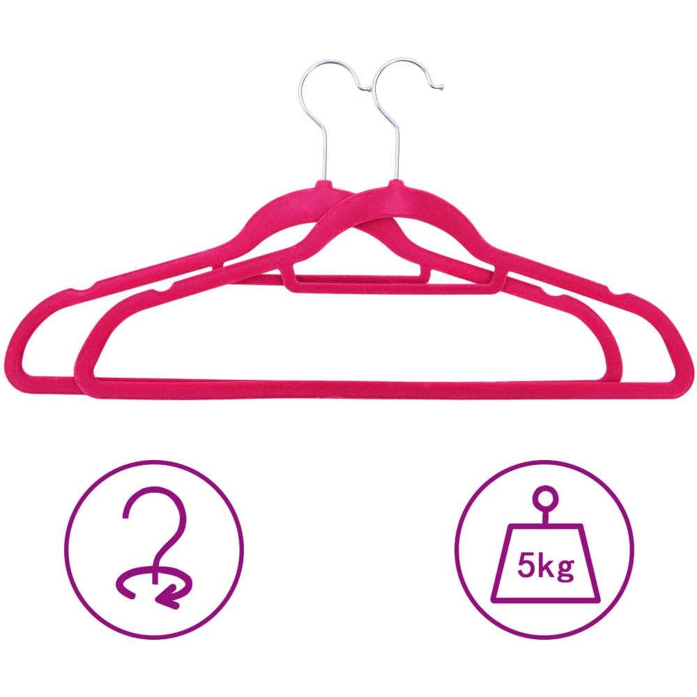 Set Appendiabiti 100 pz Antiscivolo Rosa in Velluto - Foto 2