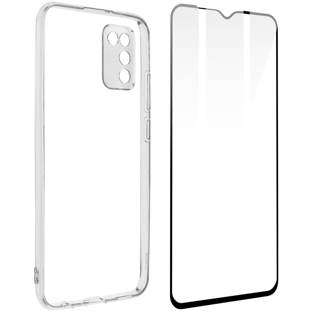 Cover Silicone Flessibile Samsung A02s + Vetro Temperato Bordo Nero - Foto 1