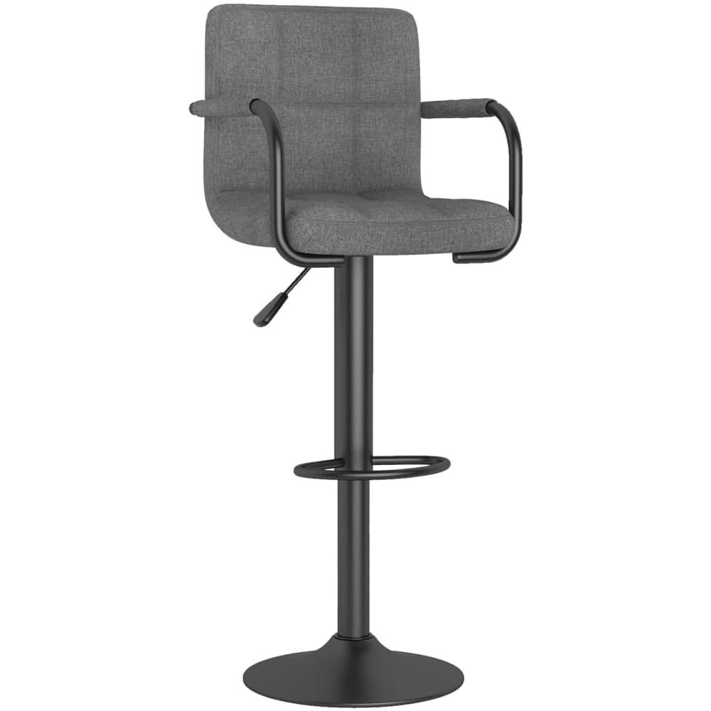 Sgabello Da Bar Grigio Chiaro In Tessuto - Foto 1