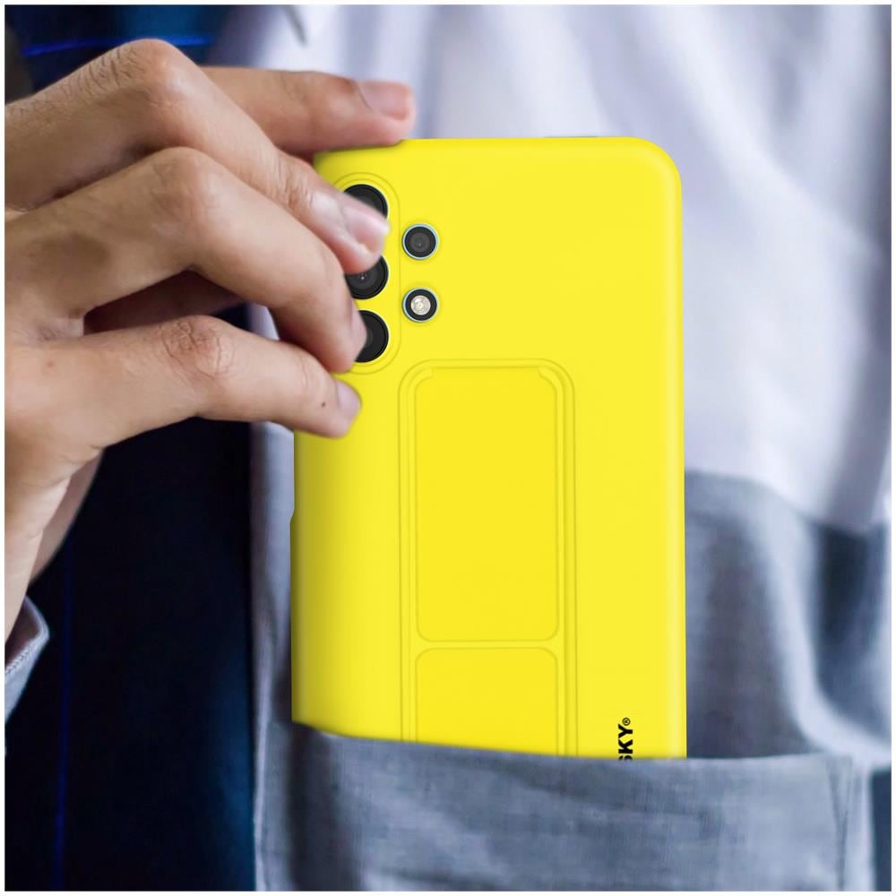 Cover Per Samsung Galaxy A32 5g Cavalletto Pieghevole Magnetico Wozinsky Gialla - Foto 2