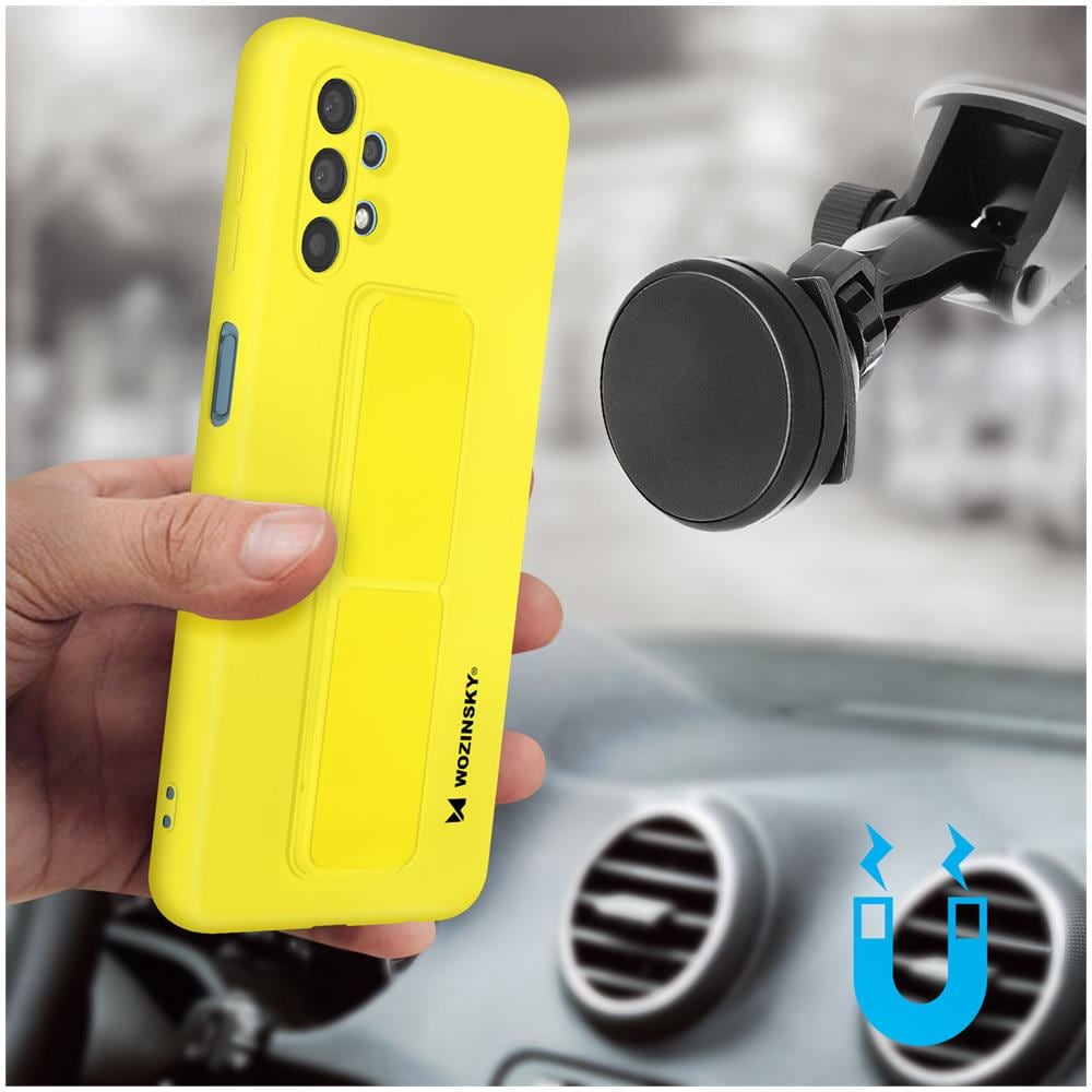 Cover Per Samsung Galaxy A32 5g Cavalletto Pieghevole Magnetico Wozinsky Gialla - Foto 5