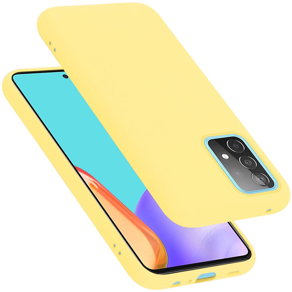 Custodia Compatibile Con Samsung Galaxy A52 4g / 5g In Liquid Giallo - Coperchio Protettivo In Silicone Tpu Flessibile - Foto 1