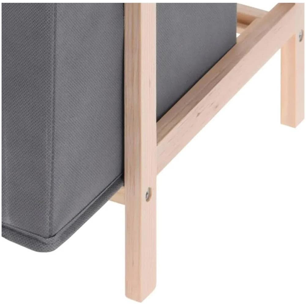 H&S Collection Credenza con 3 Scatole Portaoggetti Grigio Scuro - Foto 2