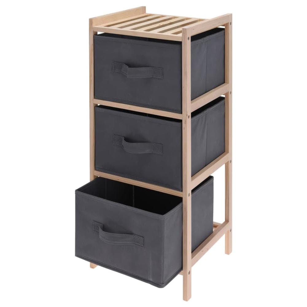 H&S Collection Credenza con 3 Scatole Portaoggetti Grigio Scuro - Foto 1