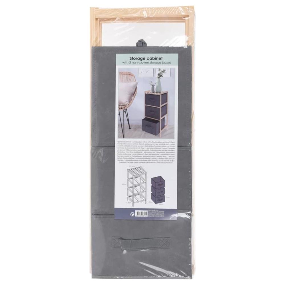 H&S Collection Credenza con 3 Scatole Portaoggetti Grigio Scuro - Foto 5