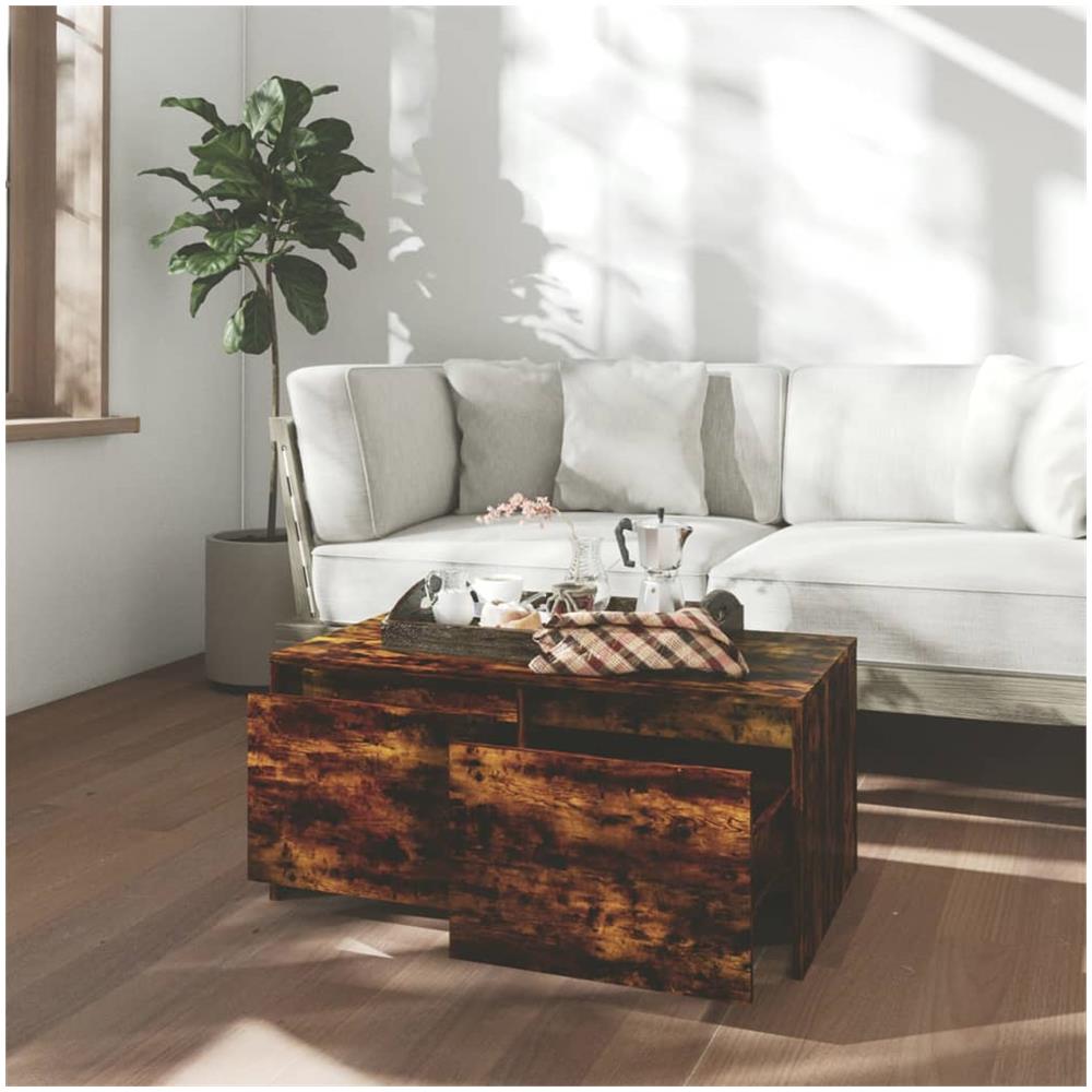 Tavolino da Salotto Rovere Fumo 90x50x41,5 cm in Truciolato - Foto 3