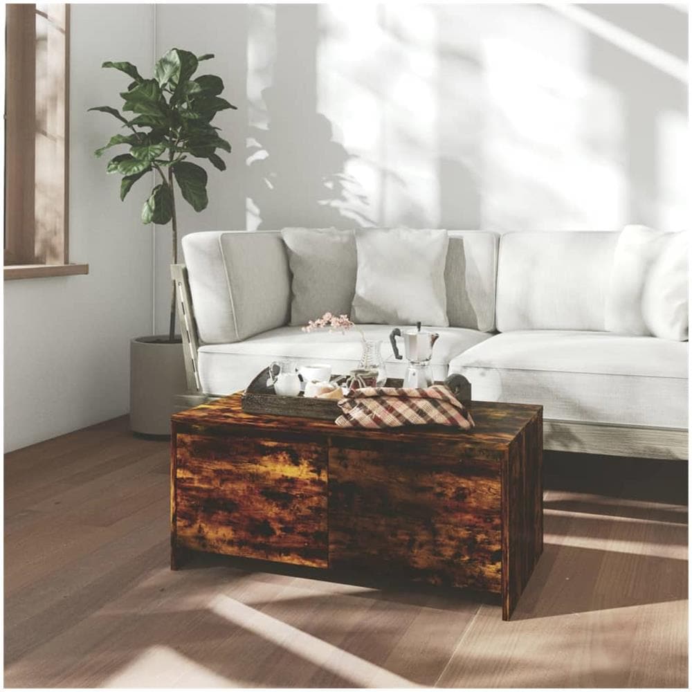 Tavolino da Salotto Rovere Fumo 90x50x41,5 cm in Truciolato - Foto 1