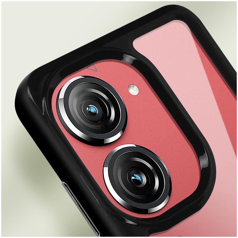 Cover Antiurto Asus Zenfone 9 Retro Rigido Blocco Fotocamera Rialzato Bordo Nero - Foto 5