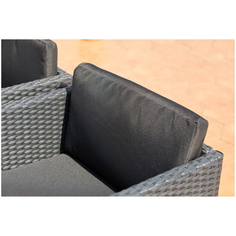 Salotto Da Giardino A Incasso 6 Posti Resina Intrecciata Nero/nero Miami - Foto 8