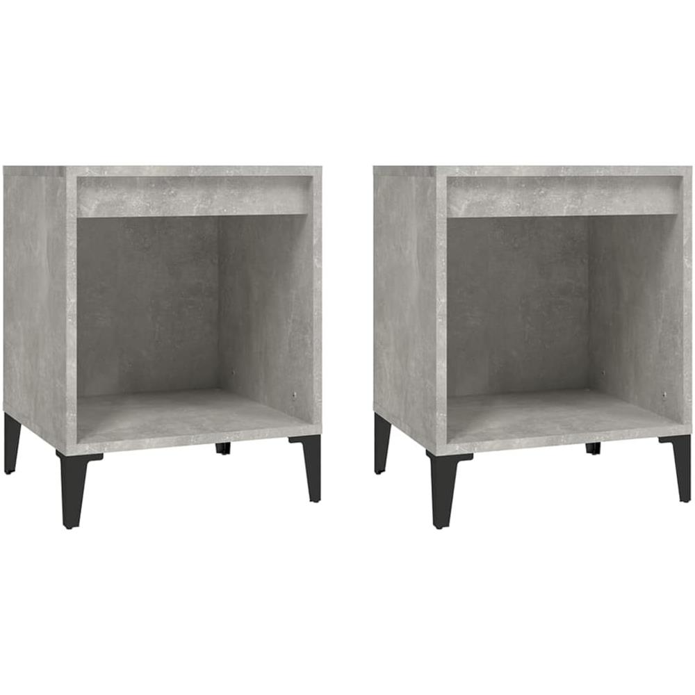 Comodini 2 Pz Grigio Cemento 40x35x50 Cm - Foto 2