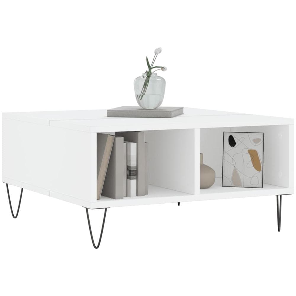 Tavolino Da Salotto Bianco 60x60x30 Cm In Legno Multistrato - Foto 3