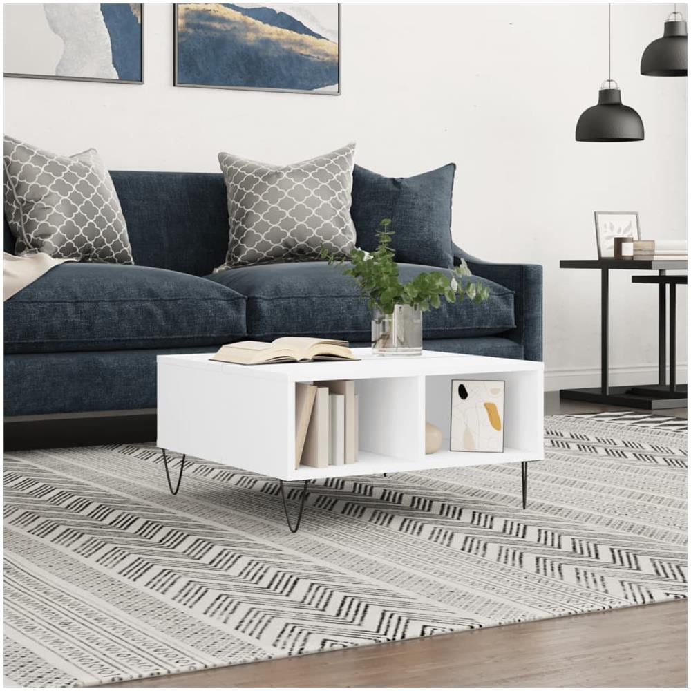Tavolino Da Salotto Bianco 60x60x30 Cm In Legno Multistrato - Foto 1