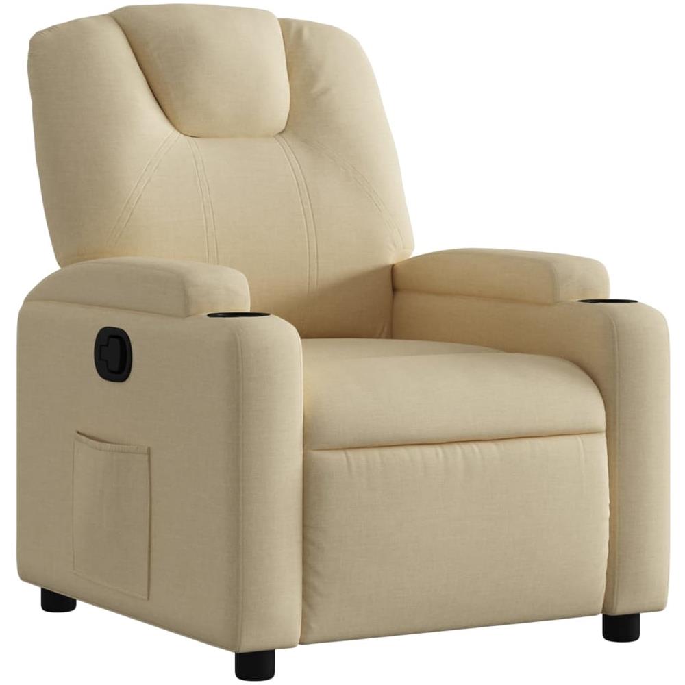 Poltrona Reclinabile In Tessuto Crema - Foto 2