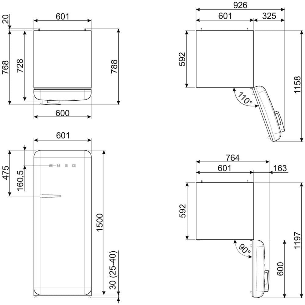 FAB28RPB6 monoporta Libera installazione 270 L Blu - Foto 24