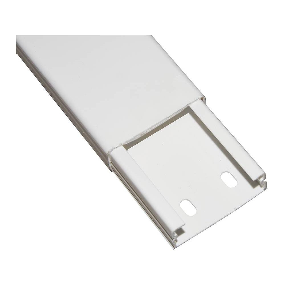 CANALINA PASSACAVI DA MURO MM 46x18 LUNGHEZZA MT 2 BIANCO CON COPERCHIO SCORREVOLE - Foto 1