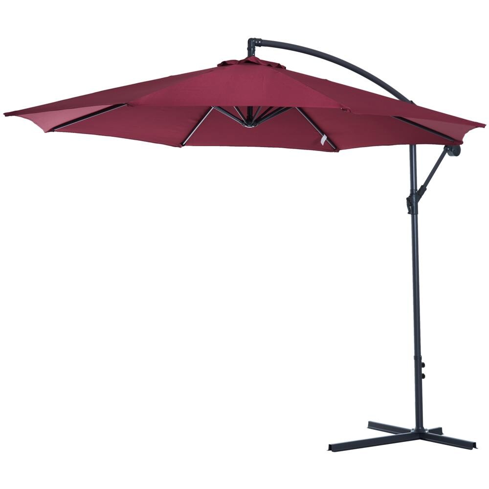 Ombrellone Parasole Decentrato In Metallo, Bordeaux, F3x2.6m - Foto 1