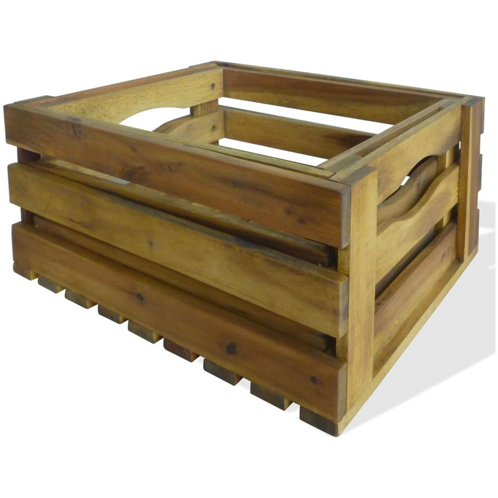 Cassetta Per Mele Set 2 Pz In Legno Massello Di Acacia - Foto 2