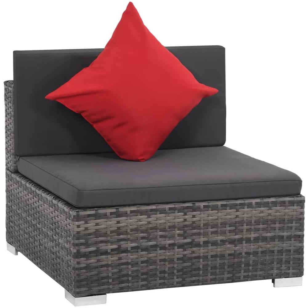 Set Divano Da Giardino 27 Pz In Polyrattan Grigio - Foto 2