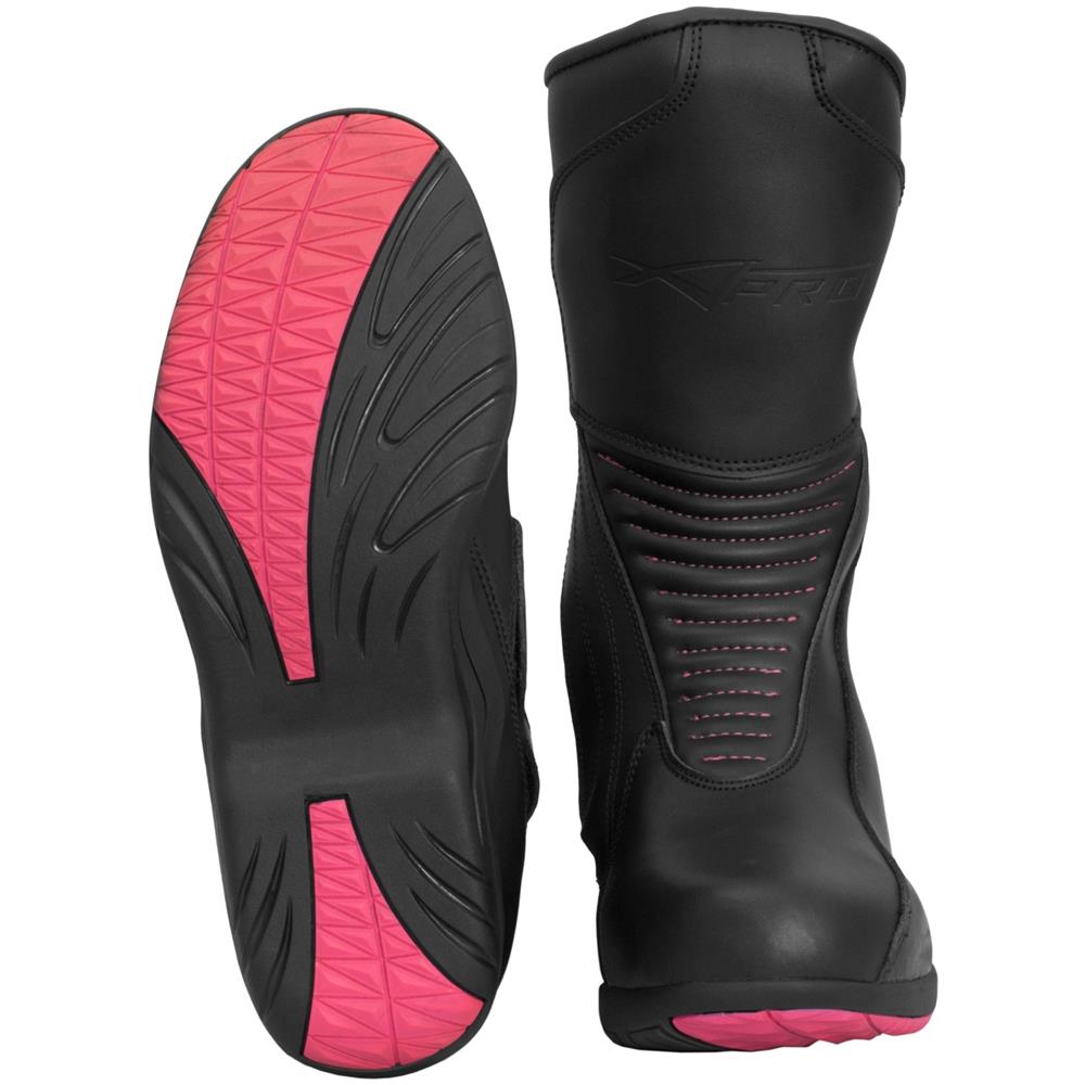 Stivale Pelle Traspirante Omologato Moto Donna Touring Urban Custom Lady Impermeabile Nero 39 - Foto 2