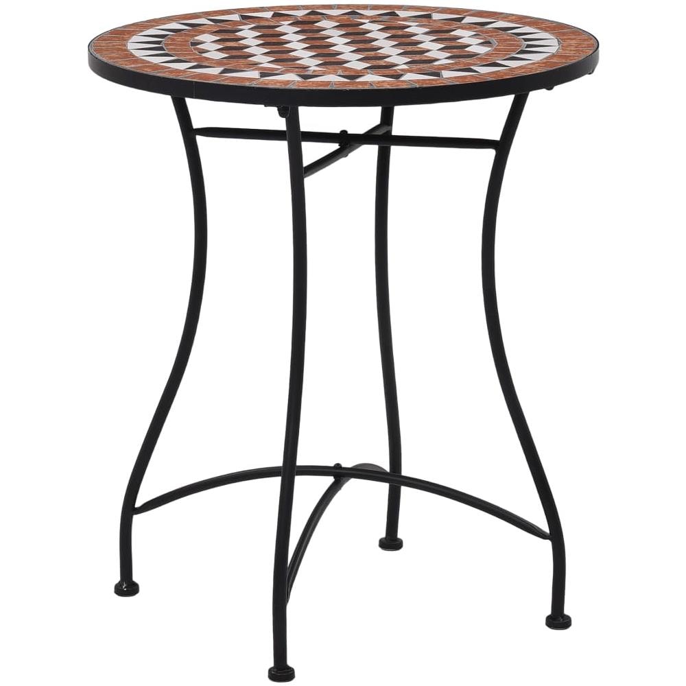 Tavolino Da Bistrot Con Mosaico Marrone 60 Cm In Ceramica - Foto 1