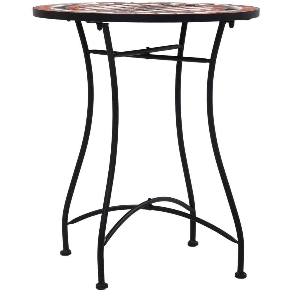 Tavolino Da Bistrot Con Mosaico Marrone 60 Cm In Ceramica - Foto 2
