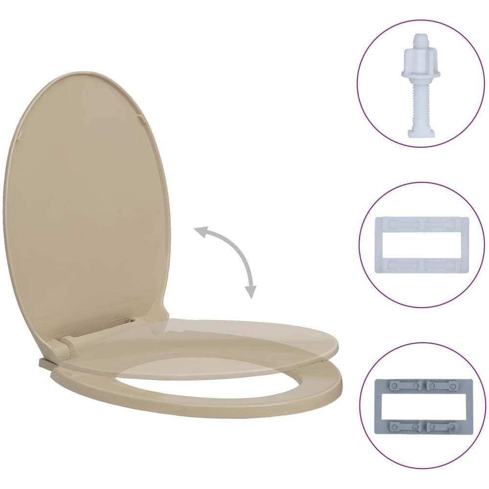 Tavoletta Wc A Chiusura Ammortizzata Beige Ovale - Foto 2