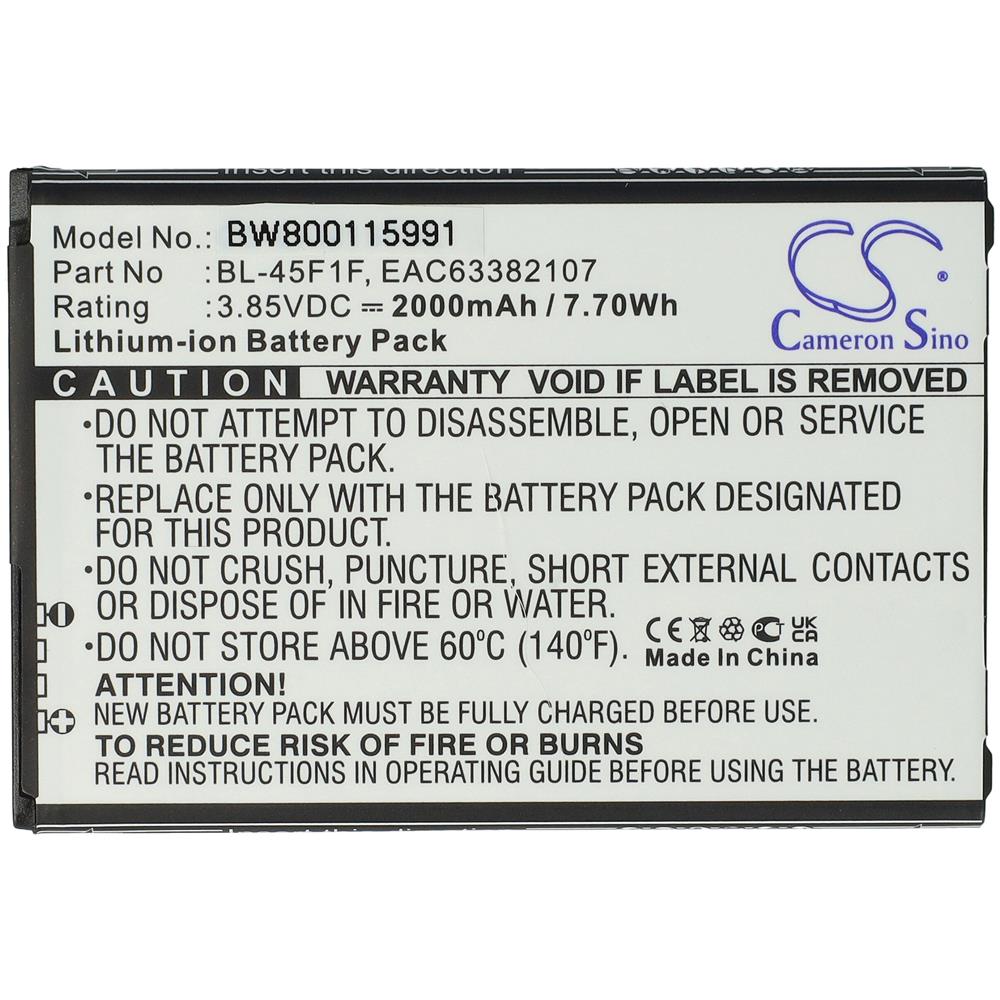 Batteria Compatibile Con Lg X2 2018, X2 2018 Lte, X210s, X210ulm, X210ulma, X210ulmg, X212tal Smartphone Cellulare (2000mah, 3,85v, Li-ion) - Foto 2