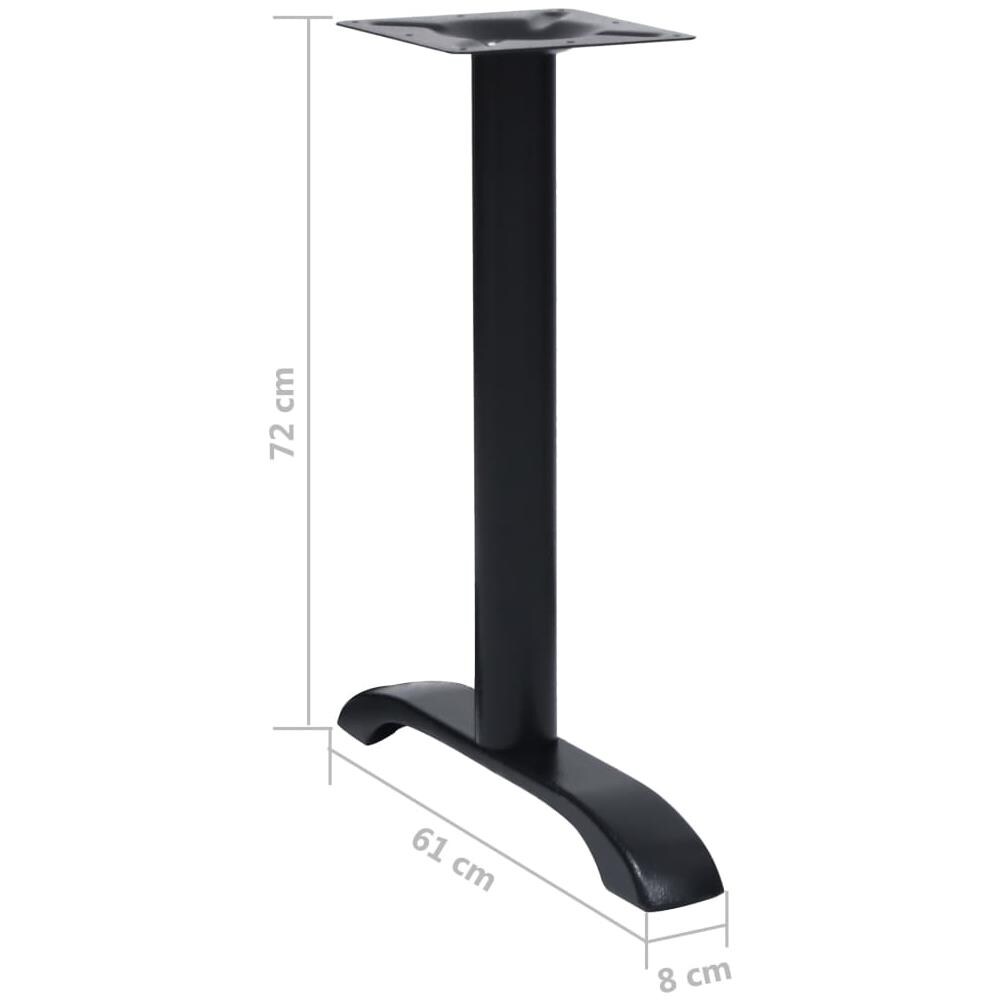 Gambe Per Tavolino Da Bar 2 Pz Nero 61x8x72 Cm In Ghisa - Foto 7