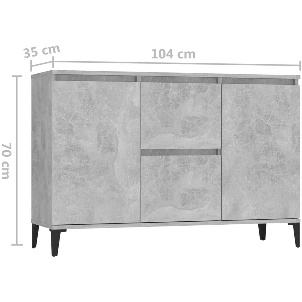 Credenza Grigio Cemento 104x35x70 cm in Legno Multistrato - Foto 7