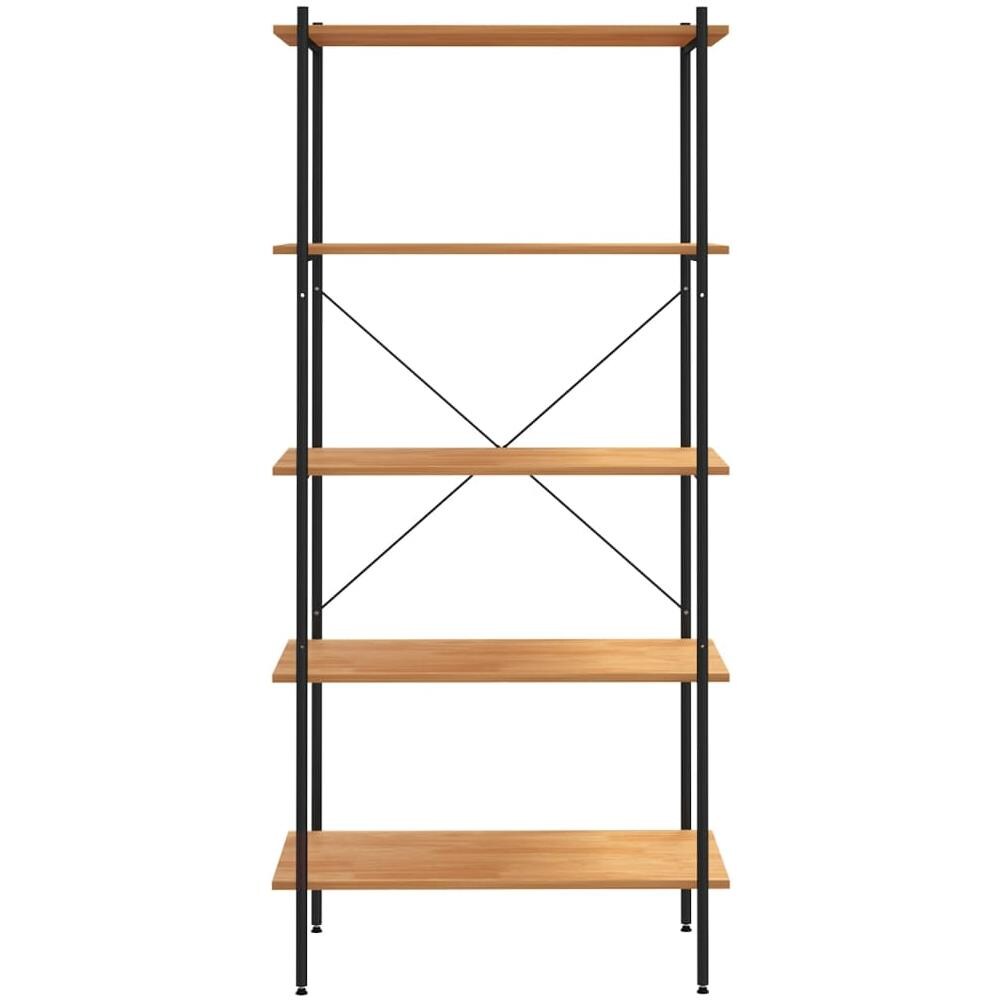 Scaffale con 5 Mensole Nero e Rovere 80x40x163 cm - Foto 3