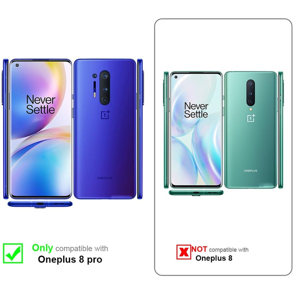 Custodia Compatibile Con Oneplus 8 Pro In Nero Carbone - Coperchio Protettiva Con Chiusura Magnetica, Funzione Stand E Tasca Per Le Carte - Foto 2