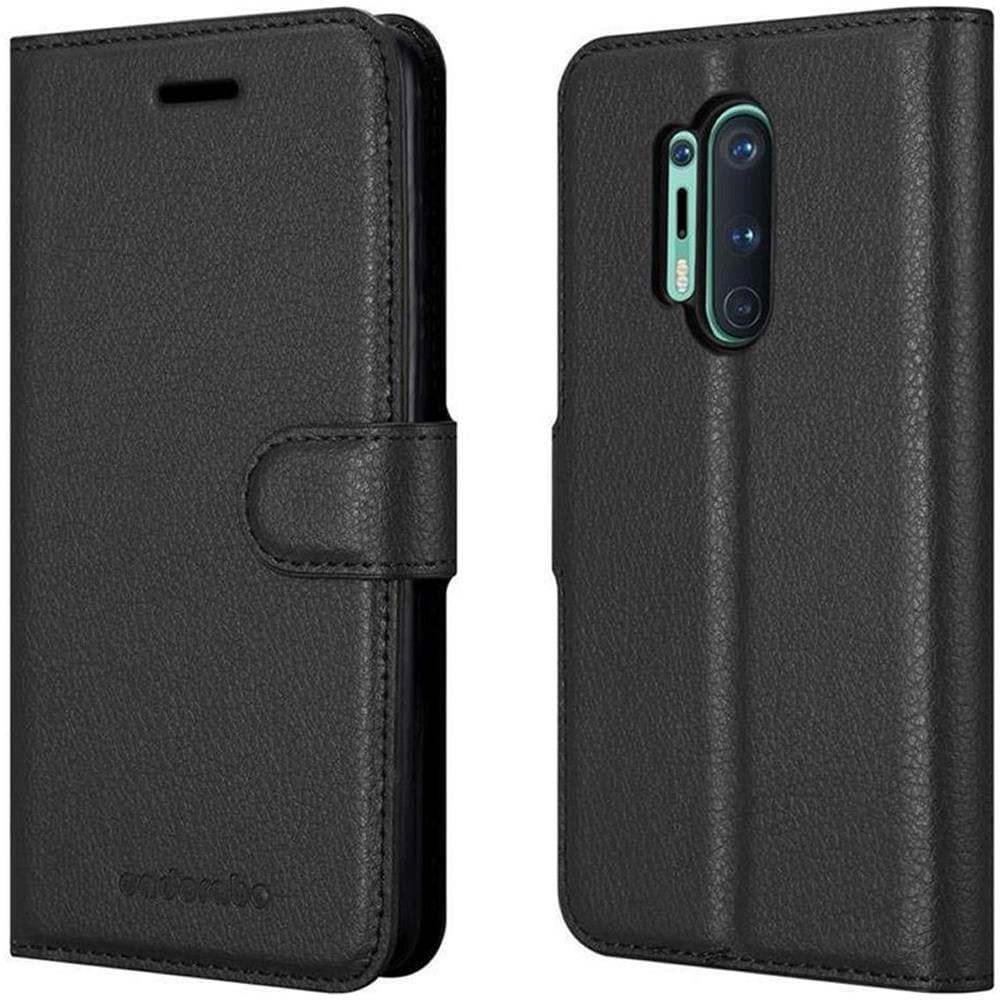 Custodia Compatibile Con Oneplus 8 Pro In Nero Carbone - Coperchio Protettiva Con Chiusura Magnetica, Funzione Stand E Tasca Per Le Carte - Foto 8