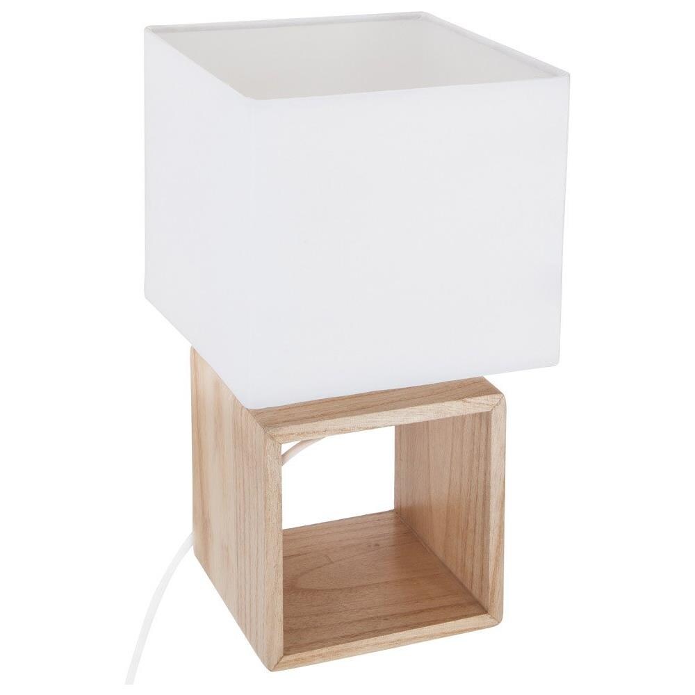 Lampada Da Tavolo Con Paralume Quadrato, 32 Cm, Bianco - Foto 1