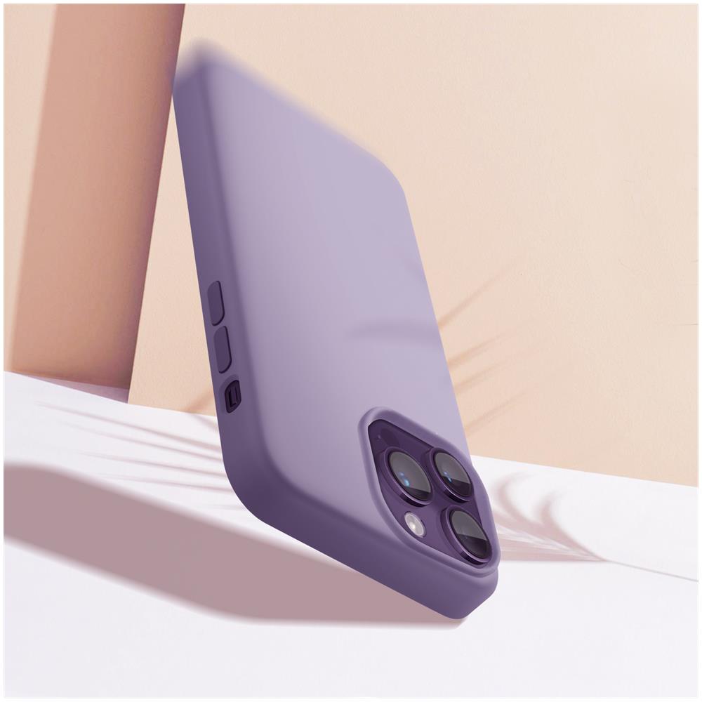 Cover Iphone 14 Pro Max Ibrida Semirigida Sottile Leggera Grigio Lavanda - Foto 5