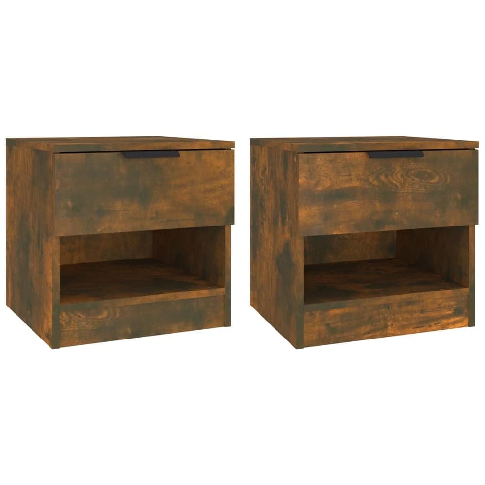 Comodini 2 Pz Rovere Fumo In Legno Multistrato - Foto 1