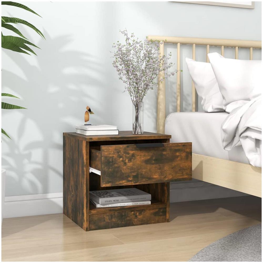 Comodini 2 Pz Rovere Fumo In Legno Multistrato - Foto 2