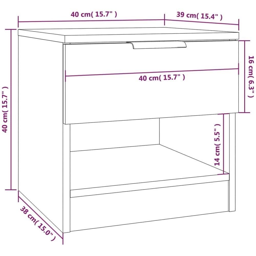 Comodini 2 Pz Rovere Fumo In Legno Multistrato - Foto 6