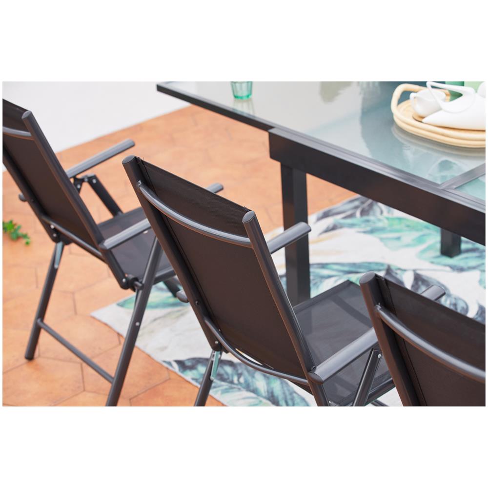 Tavolo Da Giardino Allungabile In Alluminio E 8 Sedie In Textilene Brescia - Foto 2