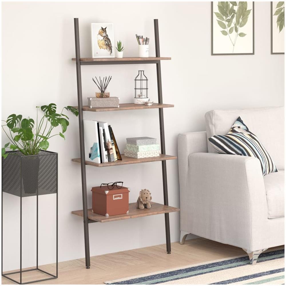 Scaffale Pendente 4 Livelli Marrone Scuro E Nero 64x34x150,5cm - Foto 1