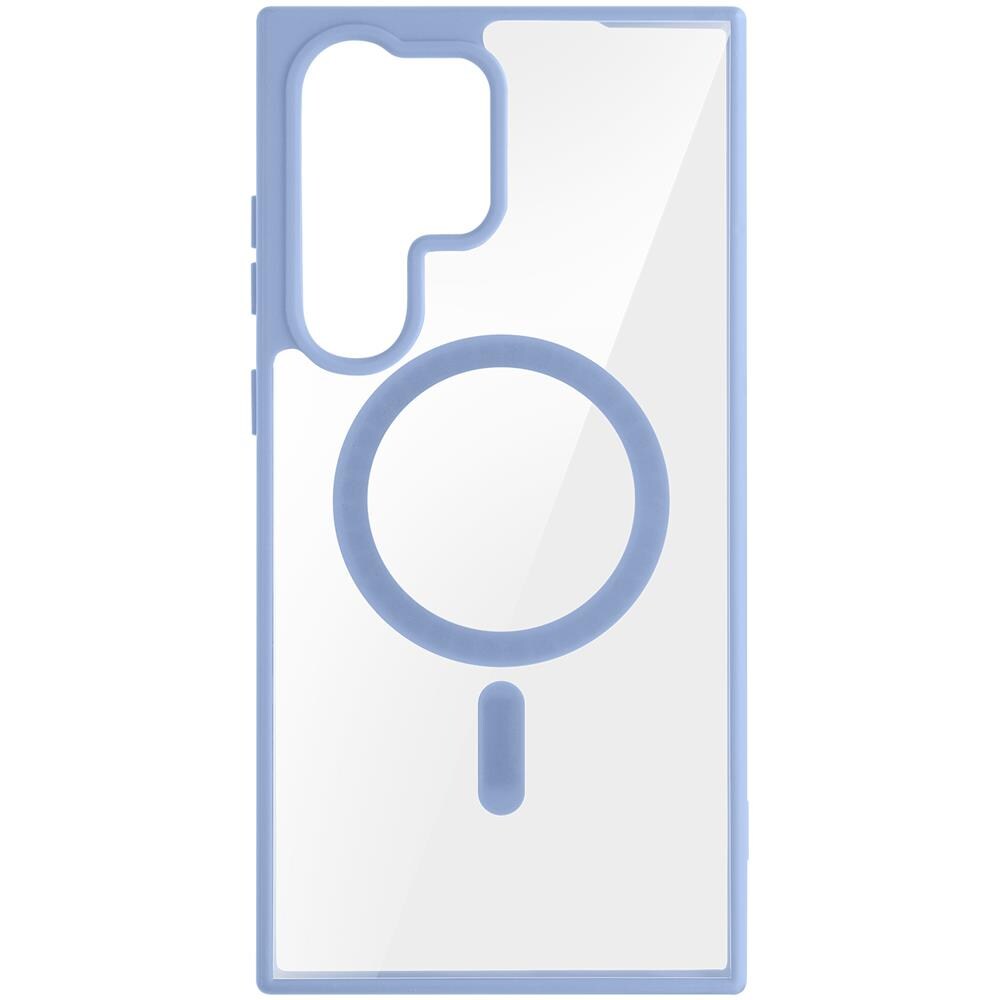Cover Magsafe Per Samsung S23 Ultra Retro Rigido Bordo In Silicone Azzurra - Foto 1