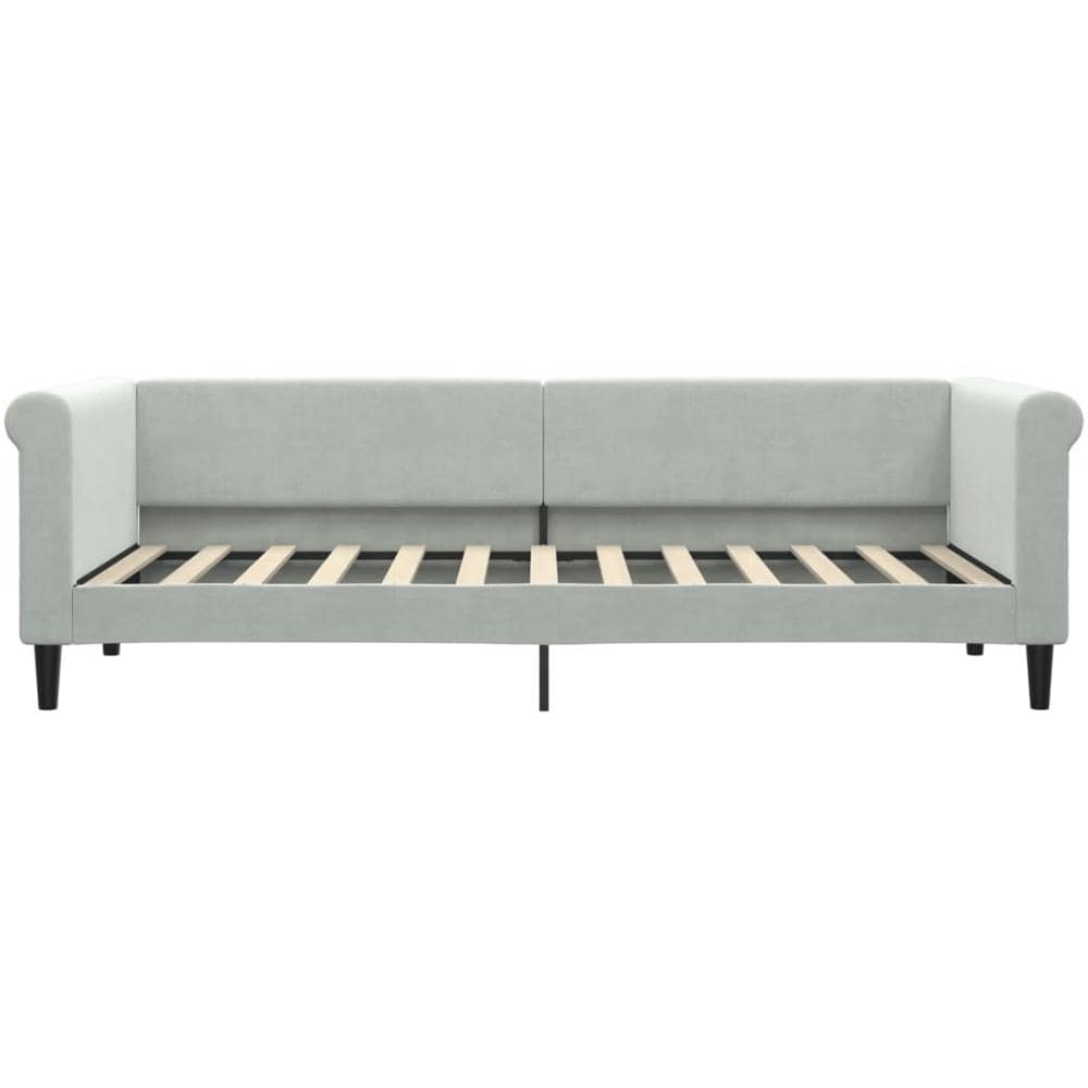 Letto Da Giorno Grigio Chiaro 80x200 Cm In Velluto - Foto 2