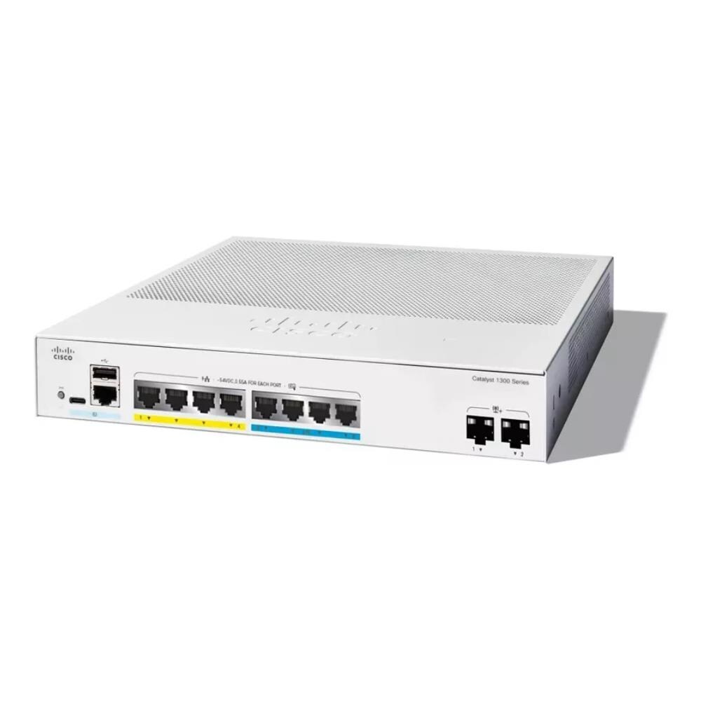 Catalyst 1300-8MGP-2X - Switch - L3 - Gestito - 8 x 10 Gigabit Ethernet + 2 x 10 Gigabit SFP+ - Montaggio Su Rack - PoE+ (120 W) (C1300-8MGP-2X) (Aperto) - Foto 1
