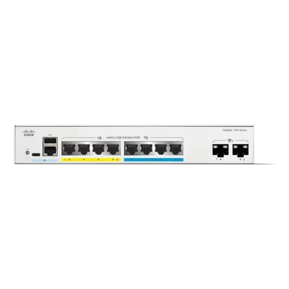 Catalyst 1300-8MGP-2X - Switch - L3 - Gestito - 8 x 10 Gigabit Ethernet + 2 x 10 Gigabit SFP+ - Montaggio Su Rack - PoE+ (120 W) (C1300-8MGP-2X) (Aperto) - Foto 2