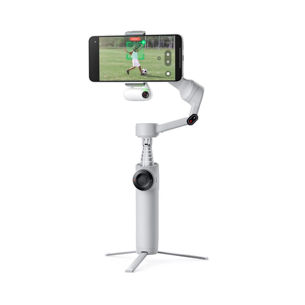 Flow 2 AI Tracker Bundle Stabilizzatore per fotocamera per smartphone Grigio chiaro - Foto 1