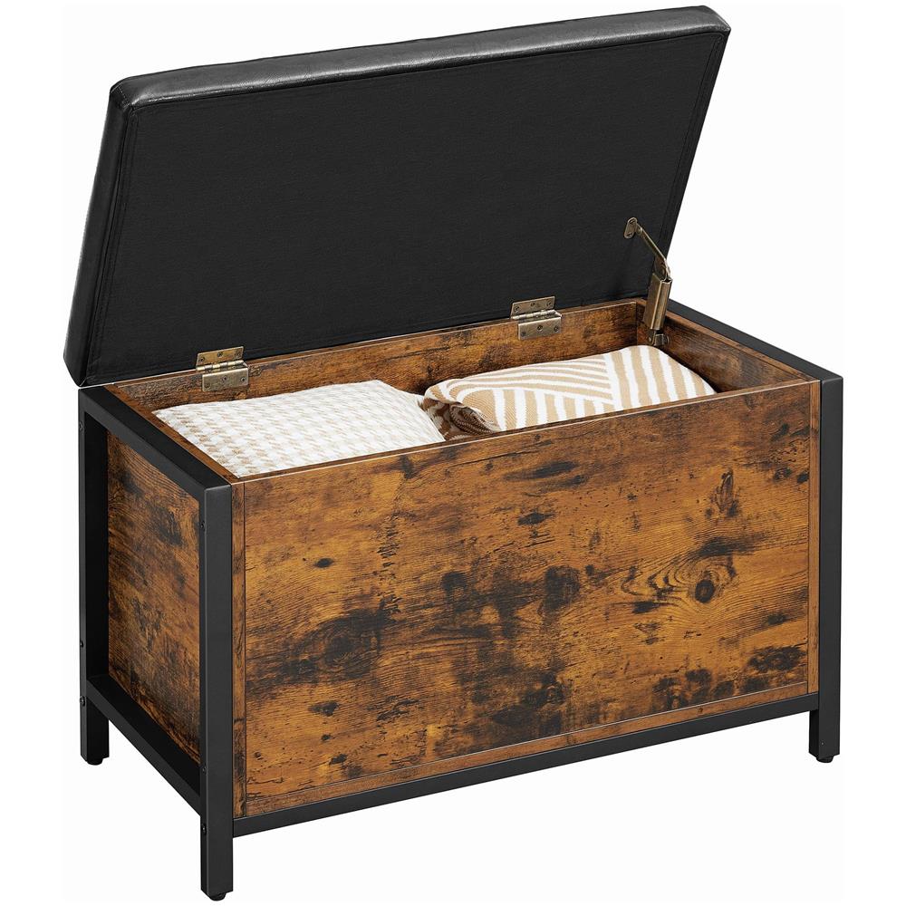 Pouf contenitore Valora BOX LSC80BX in stile rustico marrone per soggiorno - Foto 2