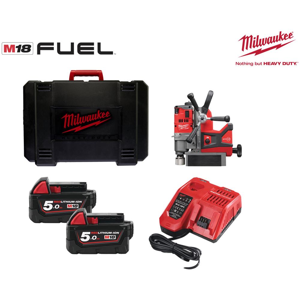 Fuel M18 Trapano Magnetico Fmdp-502c - 2 Batterie 18v 5.0 Ah - 1 Caricabatterie M12-18fc 4933451012 - Foto 2