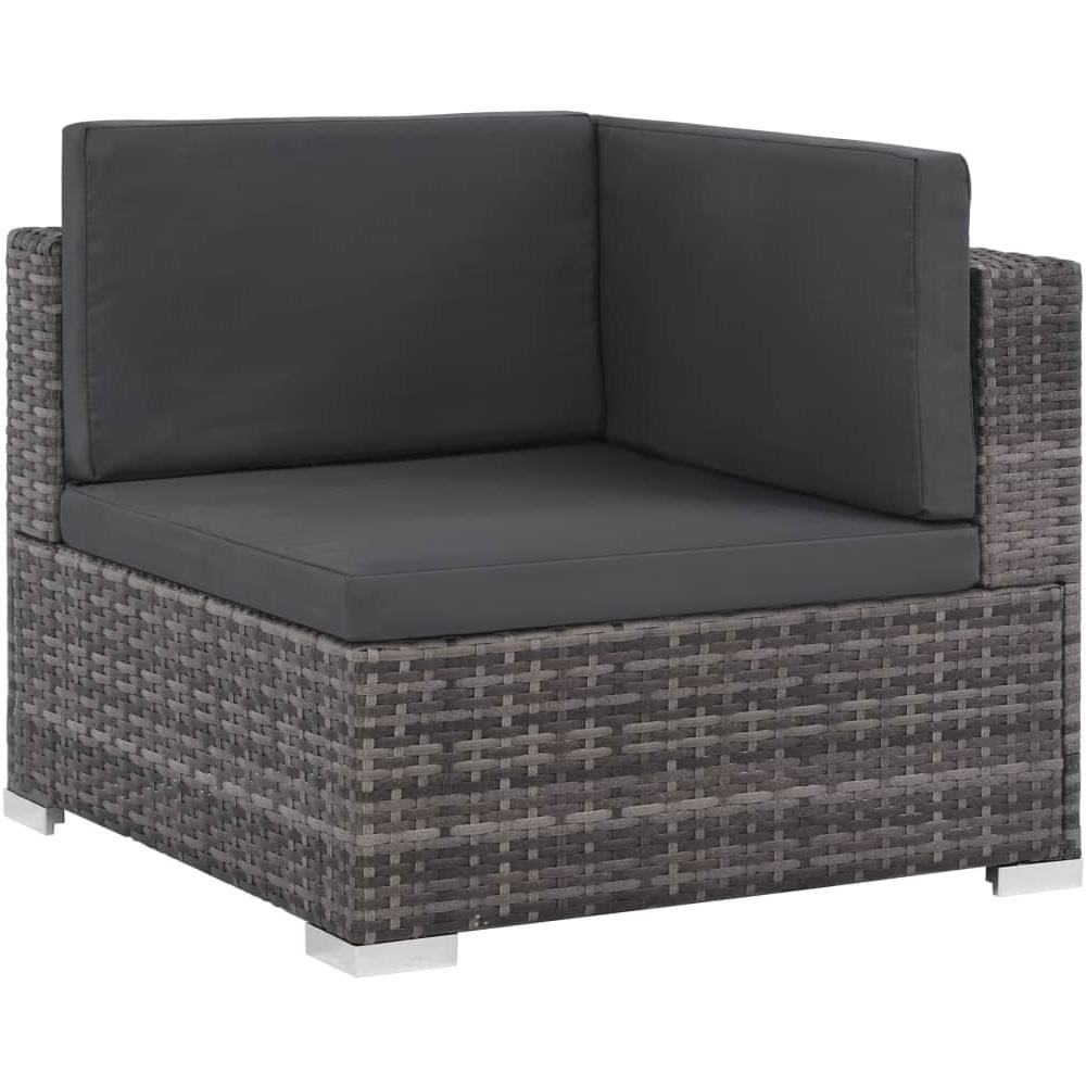 Set Divani da Giardino 6 pz con Cuscini in Polyrattan Grigio - Foto 2